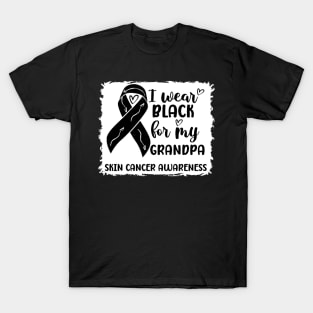 I Wear Black For My Grandpa Skin Cancer Awareness T-Shirt